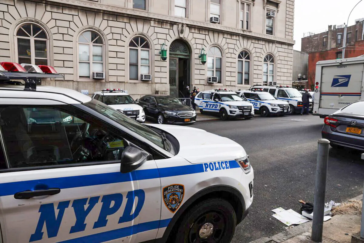 New York police cars are seen in New York City on Jan. 14, 2021. (Spencer Platt/Getty Images)