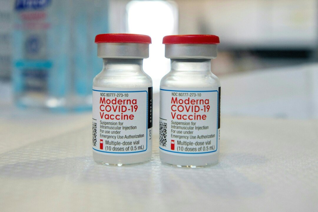 Vials of Moderna's COVID-19 vaccine are seen in Bridgeport, Conn., in a file photograph. (Joseph Prezioso/AFP via Getty Images)