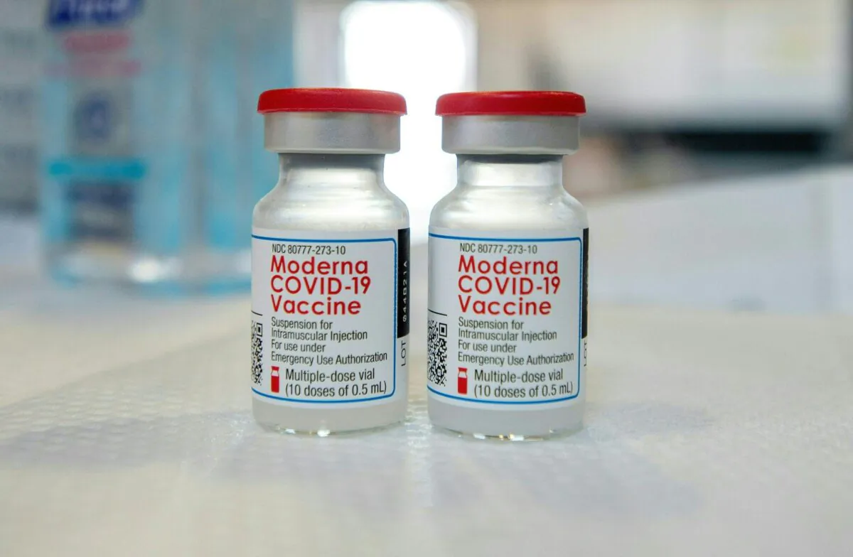 Vials of Moderna's COVID-19 vaccine are seen in Bridgeport, Conn., in a file photograph. (Joseph Prezioso/AFP via Getty Images)