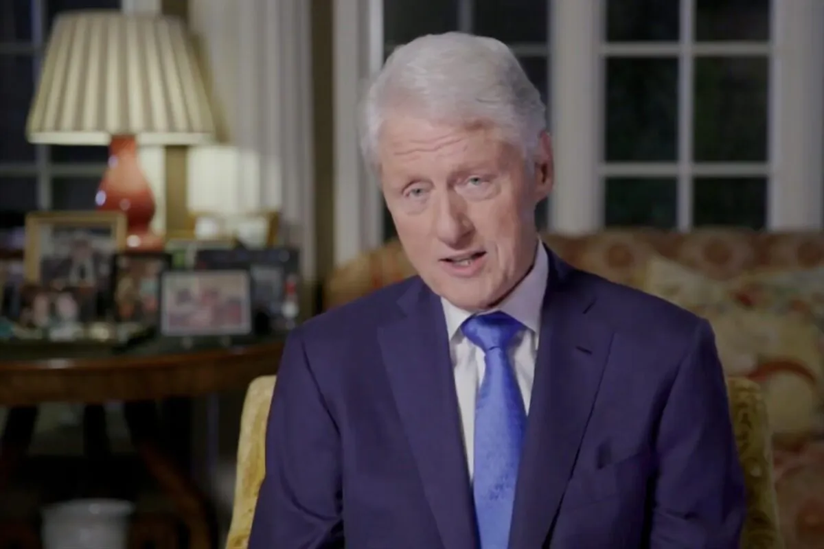 In this screenshot from the DNCC’s livestream of the 2020 Democratic National Convention, Former President Bill Clinton addresses the virtual convention on Aug. 18, 2020. (Handout/DNCC via Getty Images) 