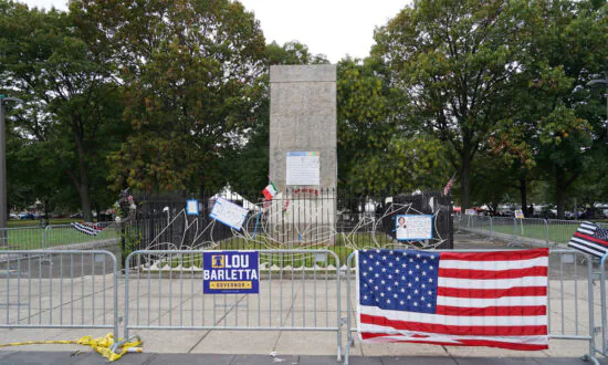 Iconic Philadelphia Columbus Statue Still Covered by Wooden Box