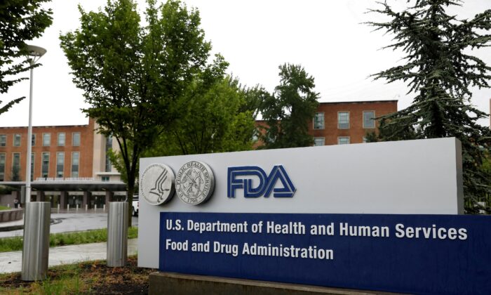 Signage is seen outside of the Food and Drug Administration (FDA) headquarters in White Oak, Md., on Aug. 29, 2020. (Andrew Kelly/Reuters, File Photo)