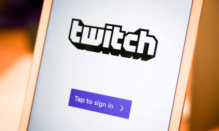 A twitch sign-in screen is seen at the offices of Twitch Interactive Inc., in San Francisco, Calif., on March 6, 2017. (Elijah Nouvelage/Reuters)