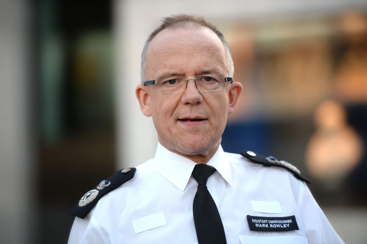Then head of counter-terrorism policing Assistant Commissioner Mark Rowley outside New Scotland Yard, central London, in an undated file photo. (Kirsty O’Connor/PA)
