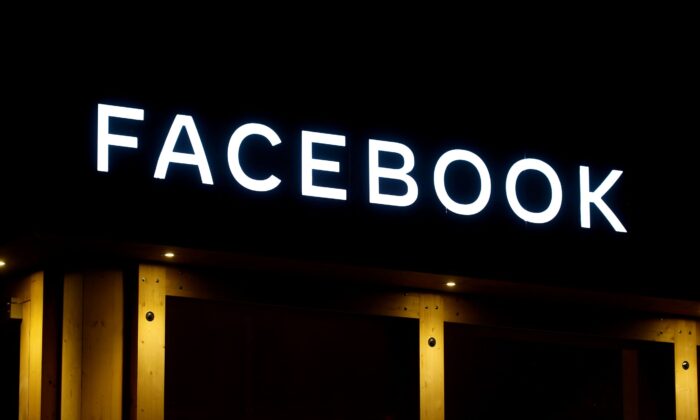  logo of Facebook in Davos, Switzerland, on Jan. 20, 2020. (Arnd Wiegmann/Reuters)