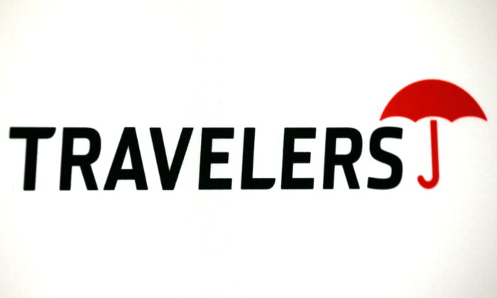The logo of Travelers Companies in Los Angeles on April 27, 2016. (Lucy Nicholson/Reuters)