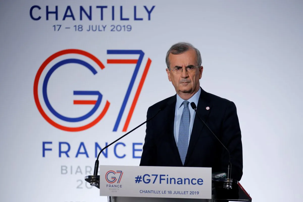 Governor of the Bank of France Francois Villeroy de Galhau attends a news conference at the G7 finance ministers and central bank governors meeting in Chantilly, near Paris, France on July 18, 2019. (Pascal Rossignol/Reuters)