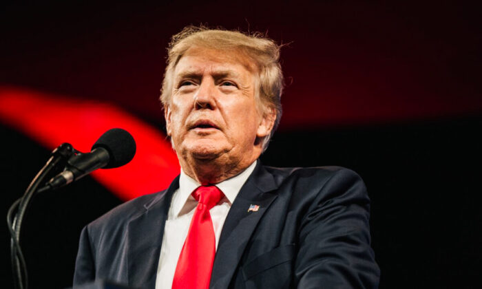 Former President Donald Trump prepares to speak during the Conservative Political Action Conference CPAC held at the Hilton Anatole in Dallas on July 11, 2021. (Brandon Bell/Getty Images)
