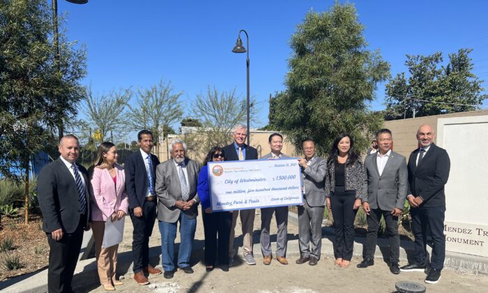 A $1.5 million check was given to the City of Westminster, Calif., on Oct. 19. (Drew Van Voorhis/  Pezou)