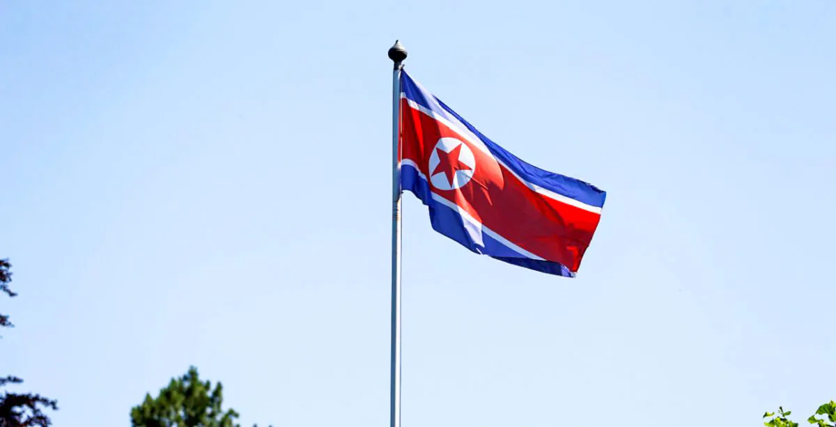The flag of North Korea is seen in Geneva on June 20, 2017. (Pierre Albouy/Reuters)