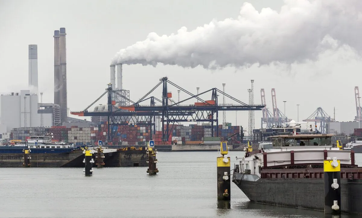 A container terminal is seen in the port of Rotterdam, the Netherlands on March 21, 2016. (Michael Kooren/Reuters)