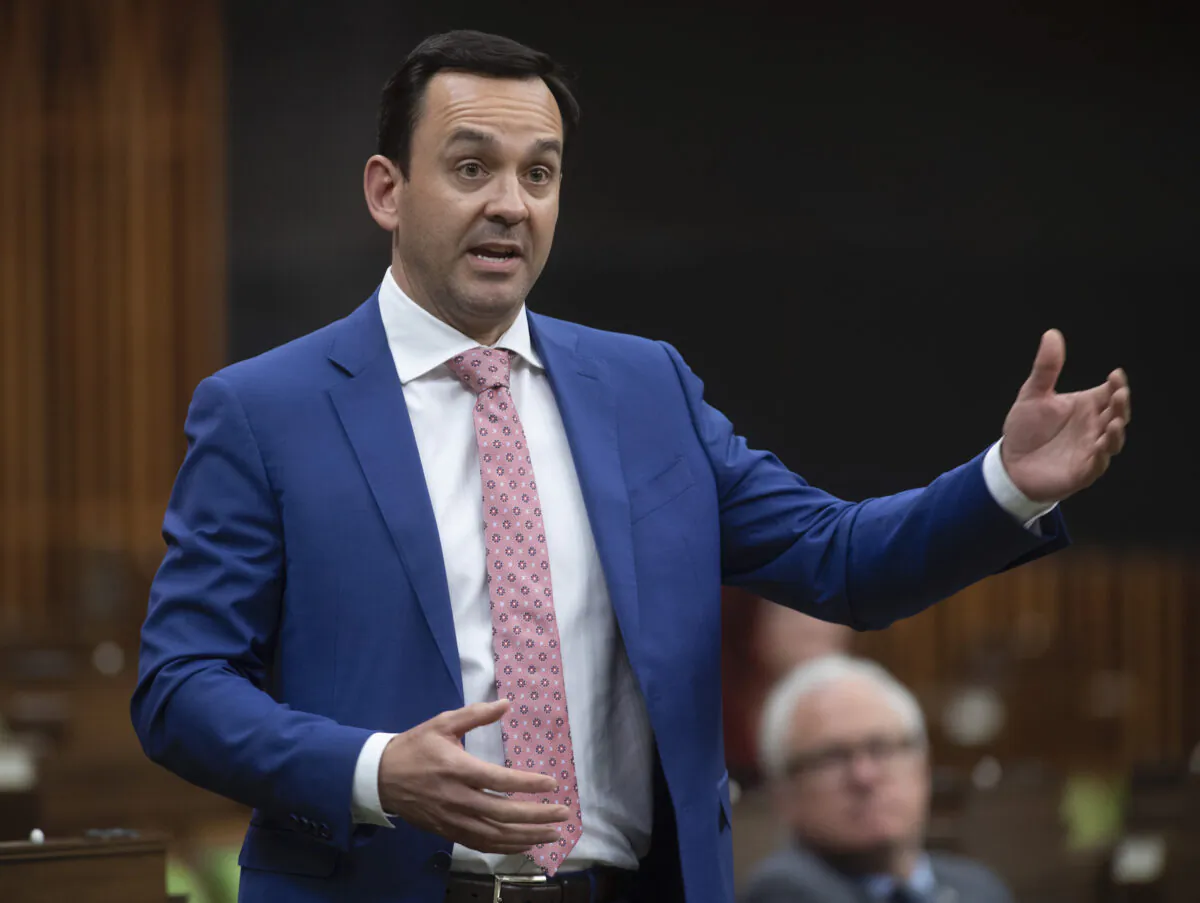 Conservative MP Blake Richards rises during Question Period in the House of Commons on May 27, 2021 in Ottawa. (Adrian Wyld/The Canadian Press)