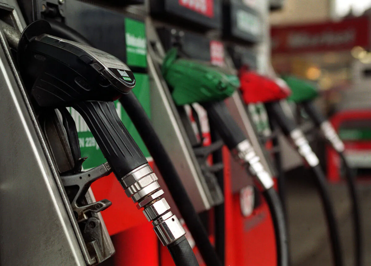 Petrol pumps at a Texaco petrol station in the United Kingdom, in an undated file photo. (Michael Crabtree/PA Media)