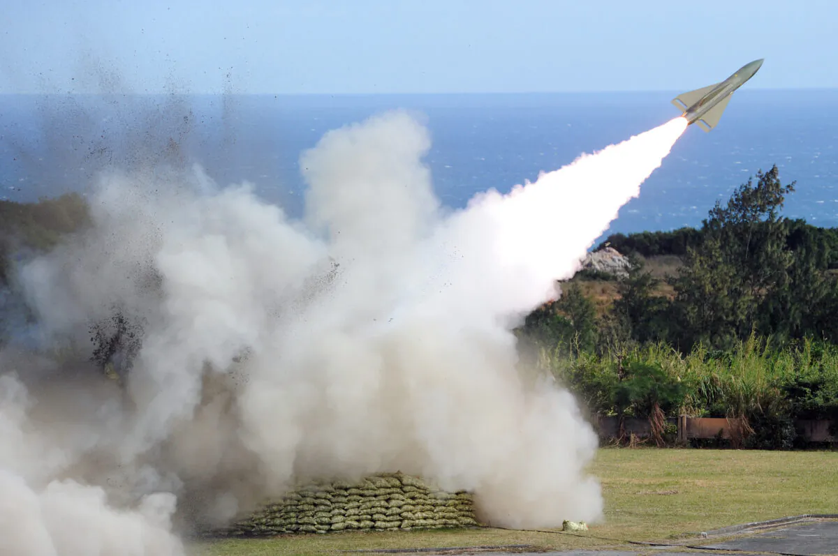 A U.S.-made Hawk missile is launched from the Chiupeng missile base in southern Pingtung county during a live fire drill, on Jan. 18, 2011. (Sam Yeh/AFP via Getty Images)