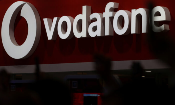  Vodafone logo is seen at the Mobile World Congress in Barcelona, Spain, on Feb. 28, 2018. (Sergio Perez/Reuters)