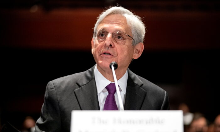 Attorney General Merrick Garland gives an opening statement during a House Judiciary Committee oversight hearing of the Department of Justice at Capitol Hill in Washington, on Oct. 21, 2021. (Greg Nash/Pool via Reuters)