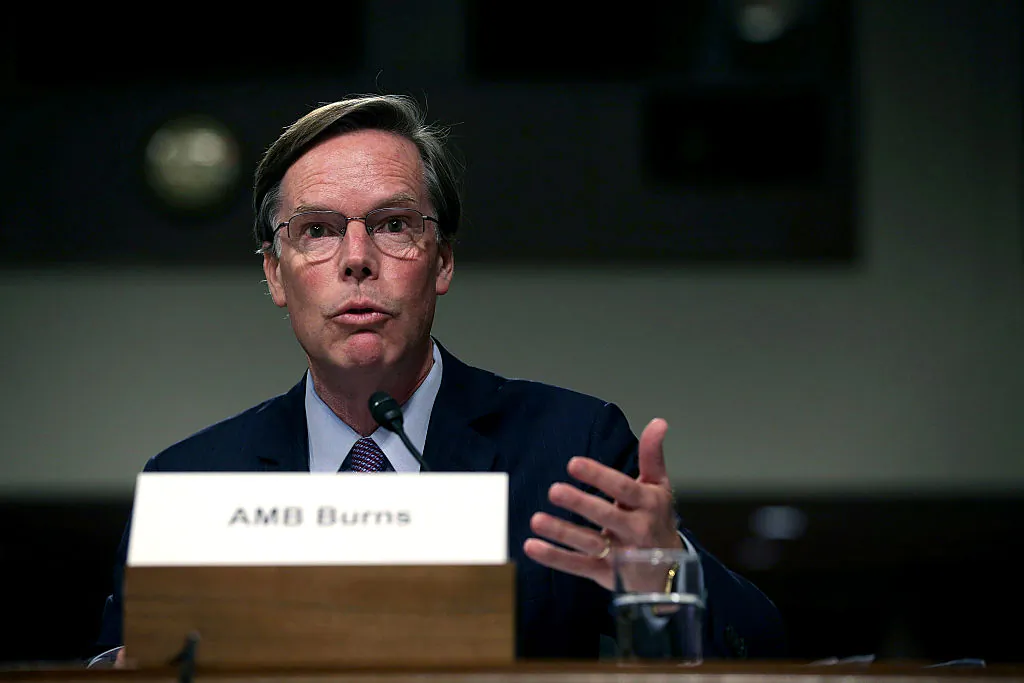 Former Undersecretary of State for Political Affairs Nicholas Burns testifies during a hearing before Senate in Washington, DC on August 4, 2015. (Alex Wong/Getty Images)