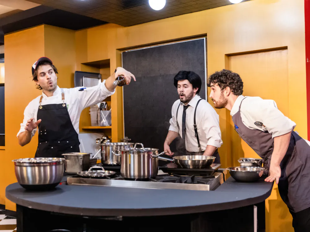 A scene from the farce "A Recipe for Disaster." (Courtesy of Kyle Flubacker)