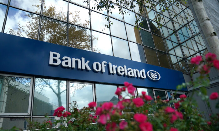 Signage is seen extracurricular  a subdivision  of the Bank of Ireland successful  Galway, Ireland, connected  Aug. 6, 2020. (Clodagh Kilcoyne/Reuters)