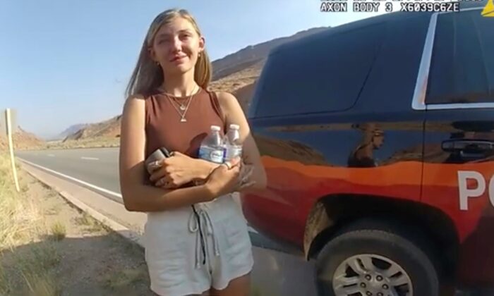 This police camera video provided by The Moab Police Department shows Gabrielle 