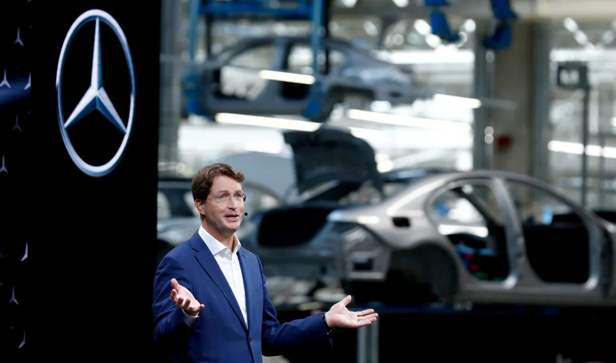 Ola Kaellenius, chairman of Daimler AG, attends the presentation of the new Mercedes-Benz S-Class at the Daimler production plant in Sindelfingen near Stuttgart, Germany on Sept. 2, 2020. (Ralph Orlowski/Reuters)