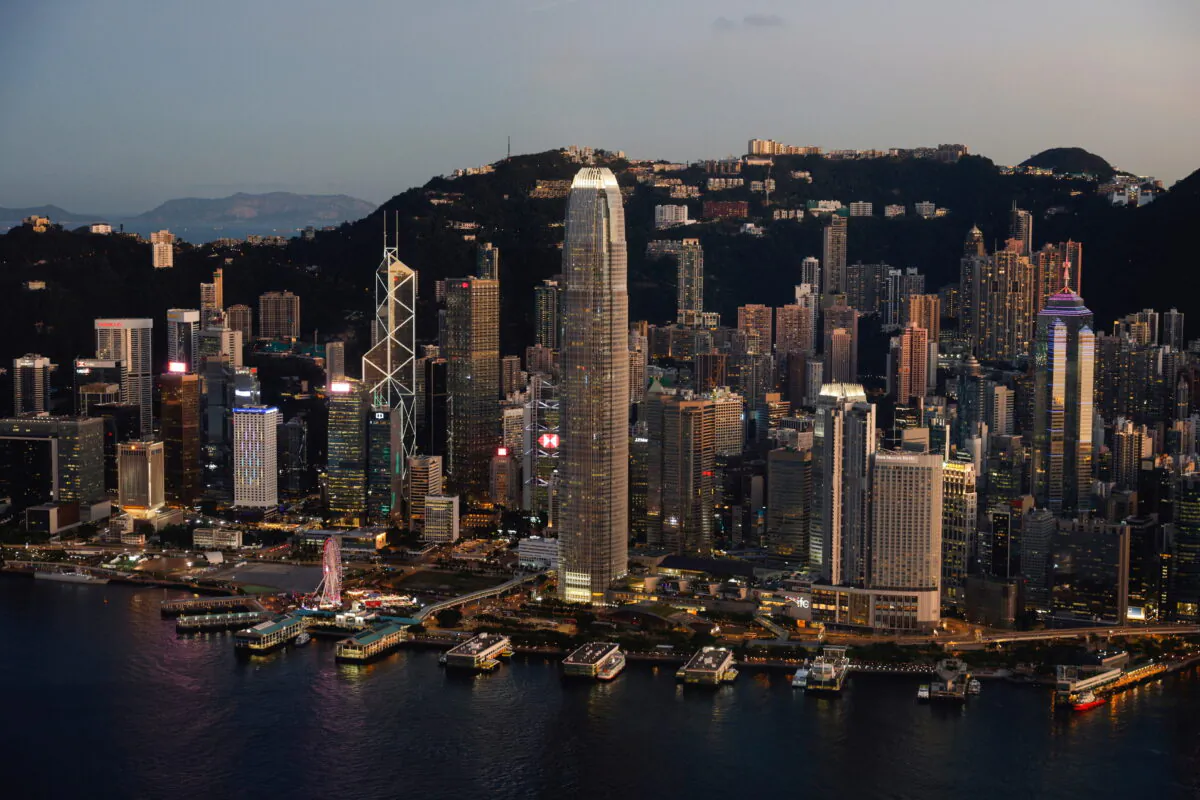 A general view of Two International Finance Center, HSBC headquarters and Bank of China in Hong Kong, China, on July 13, 2021. (Tyrone Siu/Reuters)
