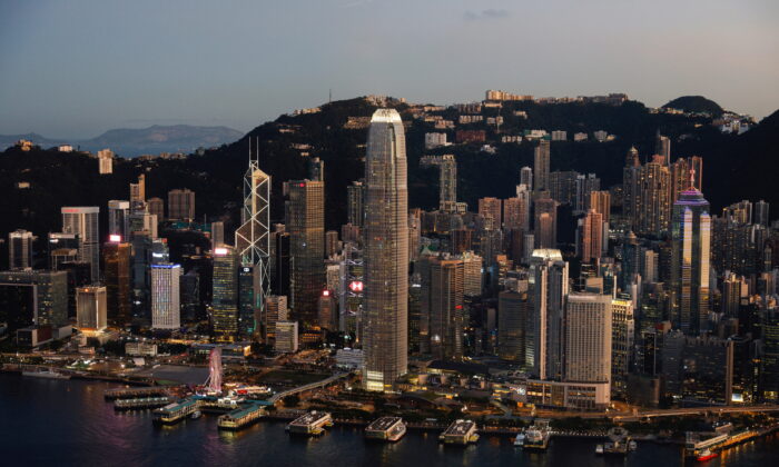 A wide   presumption    of Two International Finance Center, HSBC office  and Bank of China successful  Hong Kong, China, connected  July 13, 2021. (Tyrone Siu/Reuters)