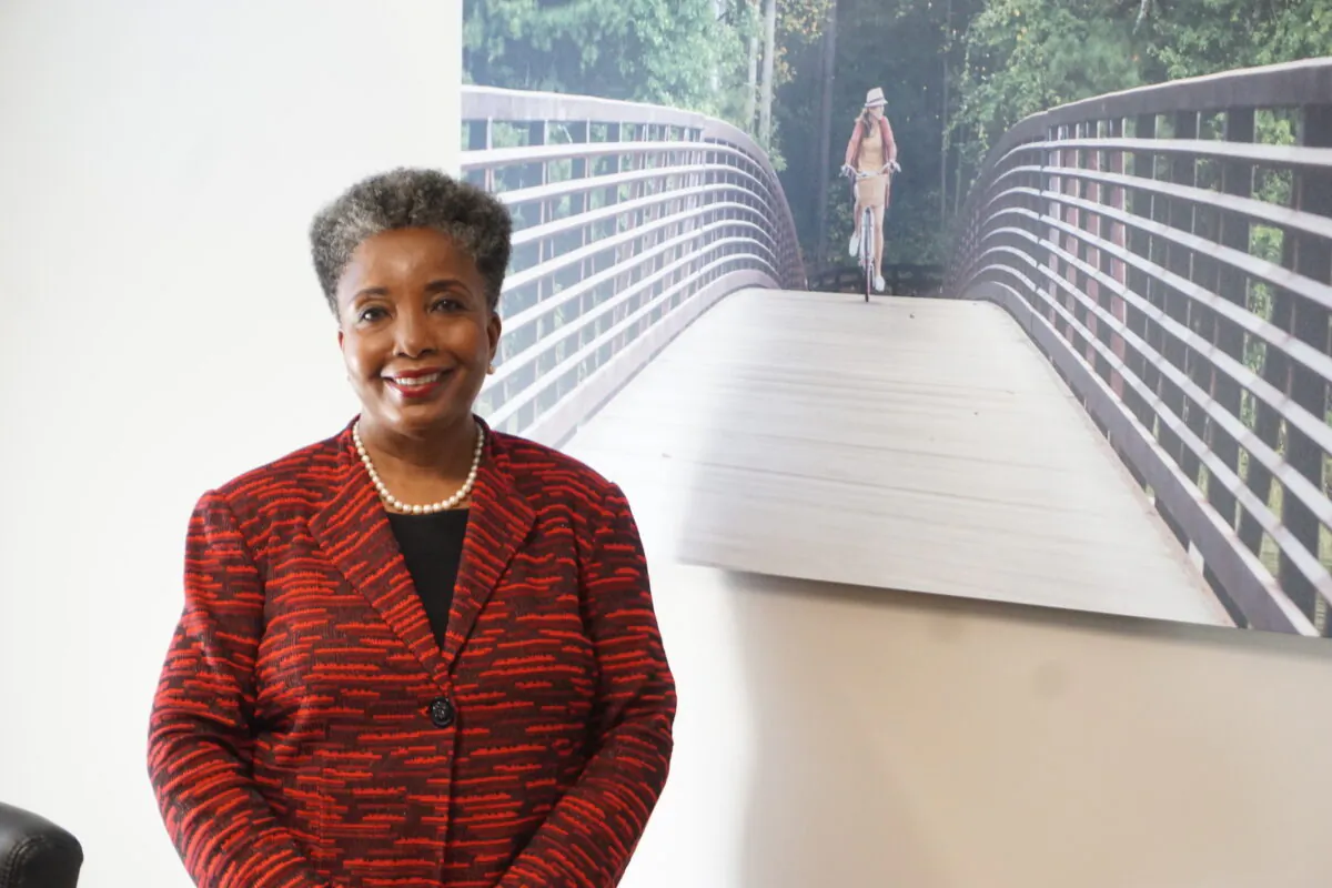 Dr. Carol Swain, Best Selling Co-author of “Black Eye for America: How Critical Race Theory is burning down the house.” attended the event of Defending Freedom in American Education in Georgia on Oct. 23, 2021.(Joan Wang/The Epoch Times)