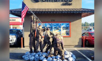 Coffee Shop Owner Builds Scarecrow Iwo Jima Flag-Raising Tableau for Festive Tribute to Military