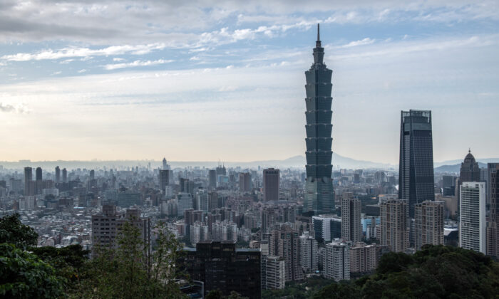 The Taipei 101 tower, and the Taipei skyline, are pictured from the apical  of Elephant Mountain successful  Taipei, Taiwan, connected  Jan. 7, 2020. (Carl Court/Getty Images)