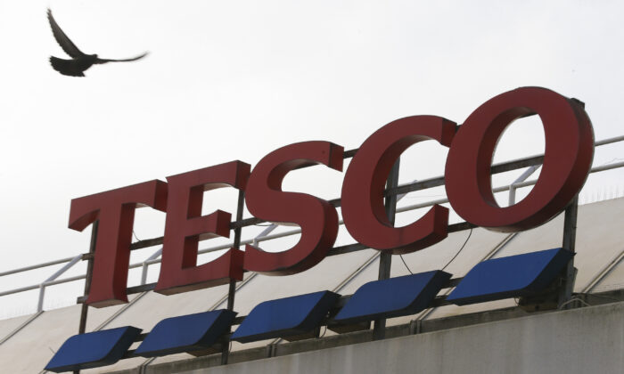 A representation   shows signage connected  a subdivision  of a Tesco successful  London connected  Jan. 27, 2017. (Daniel Leal-Olivas /AFP via Getty Images)