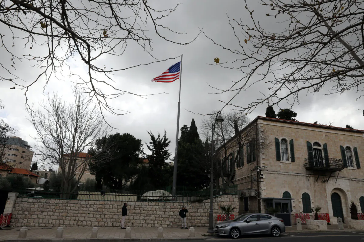 An American flag flutters at the premises of the former U.S. Consulate General in Jerusalem on March 4, 2019. (Ammar Awad/Reuters)