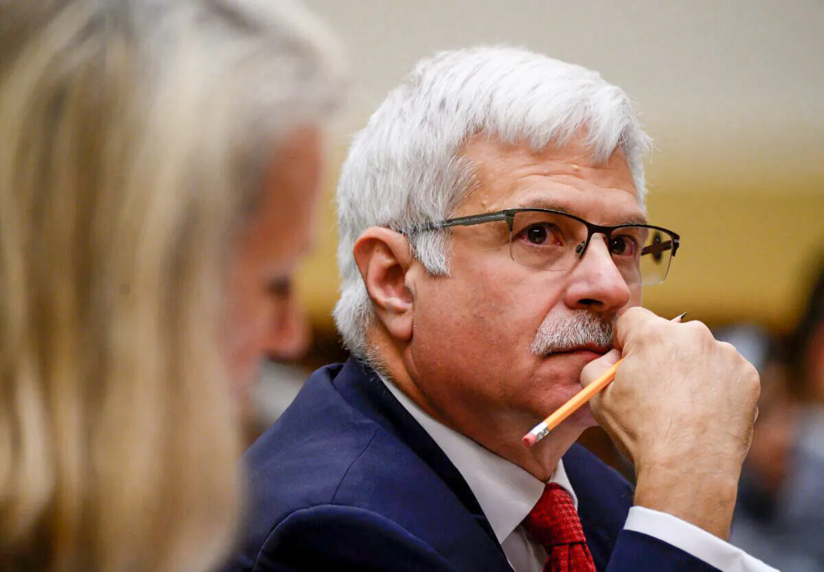 Former U.S. Assistant Secretary of State for democracy, human rights, and labor Robert Destro looks on during an Asia, the Pacific and Nonproliferation Subcommittee hearing on "Human Rights in South Asia: Views from the State Department and the Region" in Washington, on Oct. 22, 2019. (Andrew Caballero-Reynolds/AFP via Getty Images)