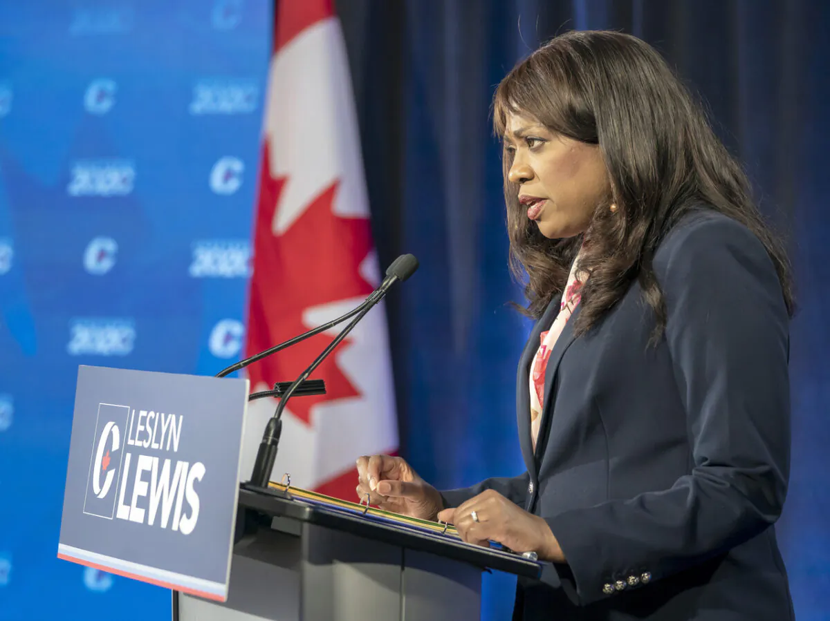 Conservative Party of Canada leadership candidate Leslyn Lewis in Toronto on June 17, 2020, during her previous run for party leader. (The Canadian Press/Frank Gunn)