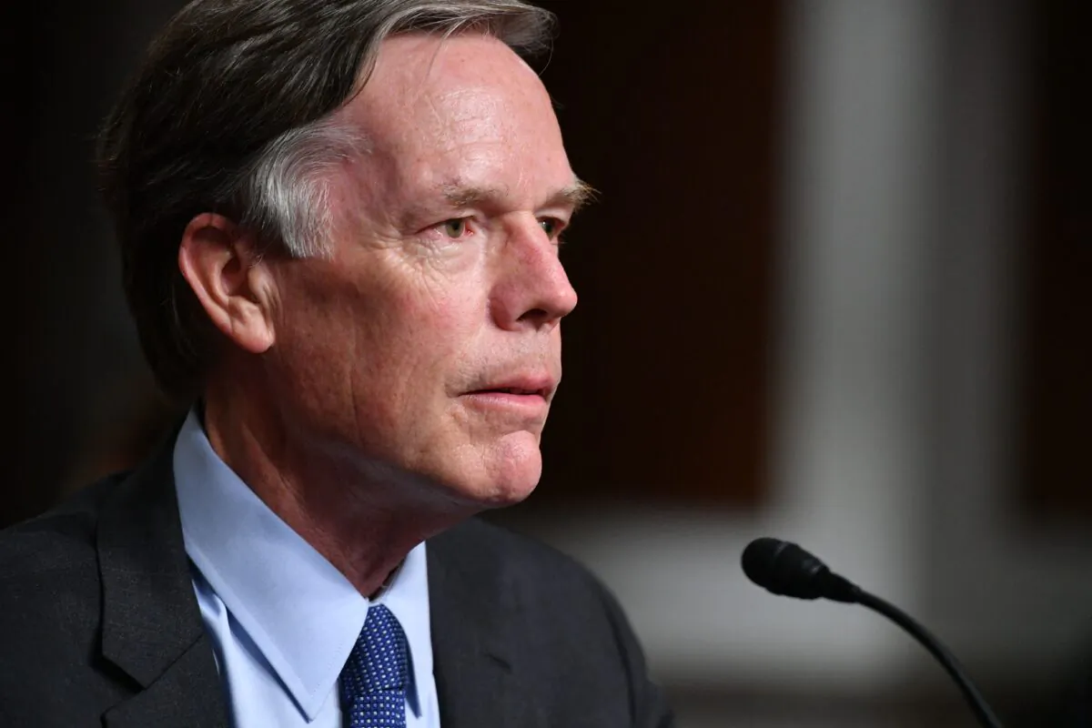 Nicholas Burns testifies before the Senate Foreign Relations Committee confirmation hearing on his nomination to be ambassador to China, on Capitol Hill in Washington, DC, on Oct. 20, 2021. (Mandel Ngan/AFP via Getty Images)