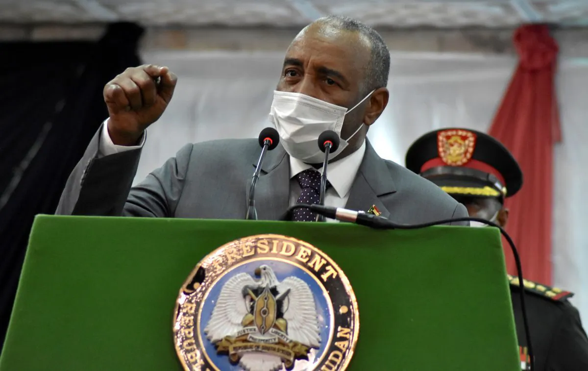 Sudan's Sovereign Council Chief Gen. Abdel Fattah al-Burhan addresses delegates in Juba, South Sudan March 28, 2021. (Reuters/Jok Solomun/File Photo)