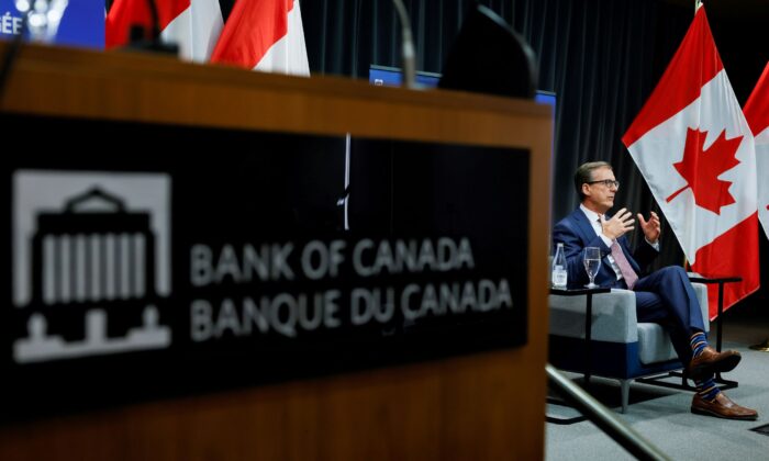 Bank of Canada Governor Tiff Macklem takes part in an event at the Bank of Canada in Ottawa, Canada on Oct. 7, 2021. (Blair Gable/Reuters)