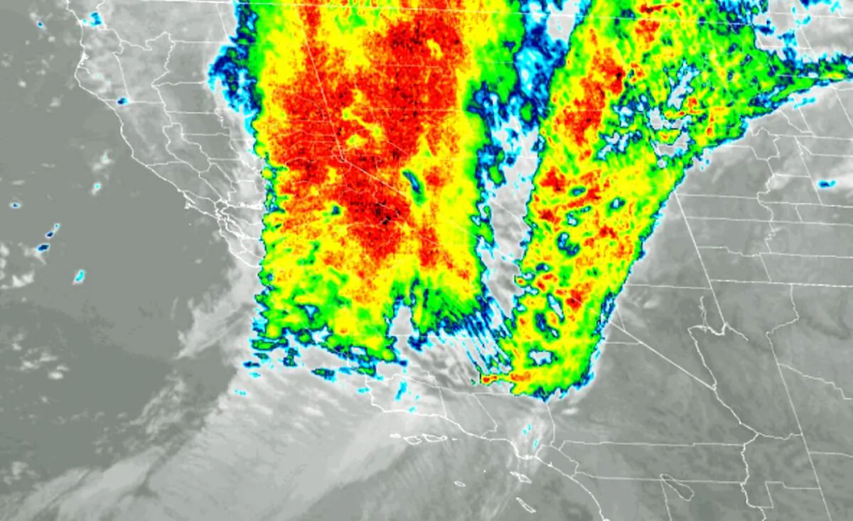 A so-called "atmospheric river" has drenched drought-stricken Northern California with several inches of rain and several feet of snow. (NOAA)