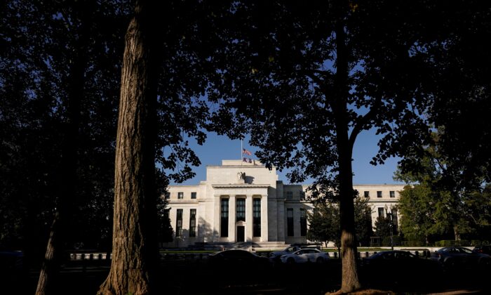 The Federal Reserve building is seen in Washington on Oct. 20, 2021. (Joshua Roberts/Reuters)