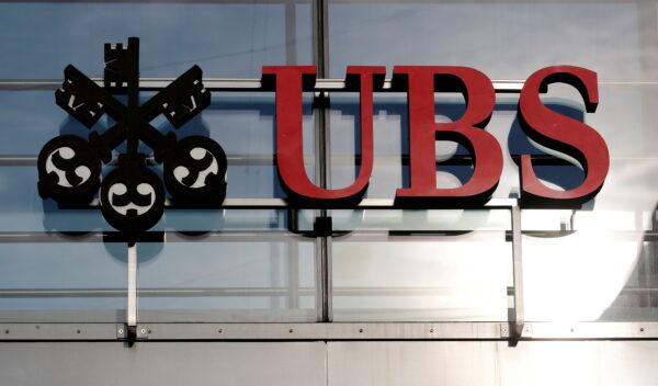 The logo of Swiss bank UBS