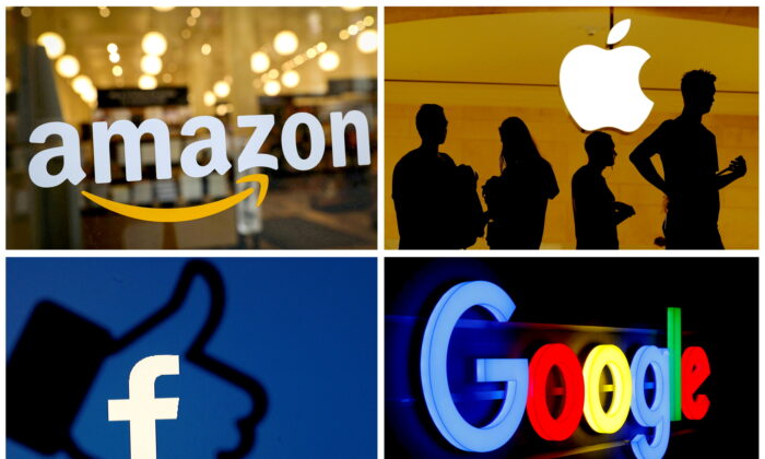 The logos of Amazon, Apple, Facebook and Google successful  a operation  photo. (Reuters)