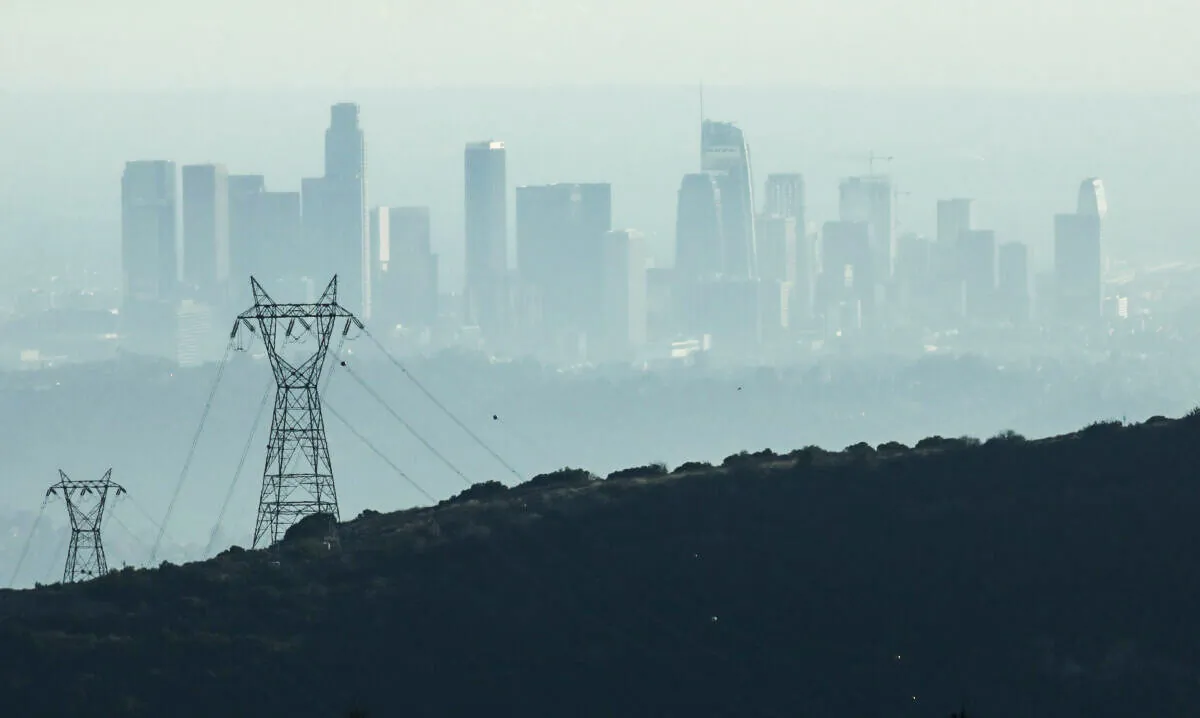 The buildings of downtown Los Angeles are partially obscured in the late afternoon, as seen from Pasadena, Calif., on Nov. 5, 2019. (Mario Tama/Getty Images)