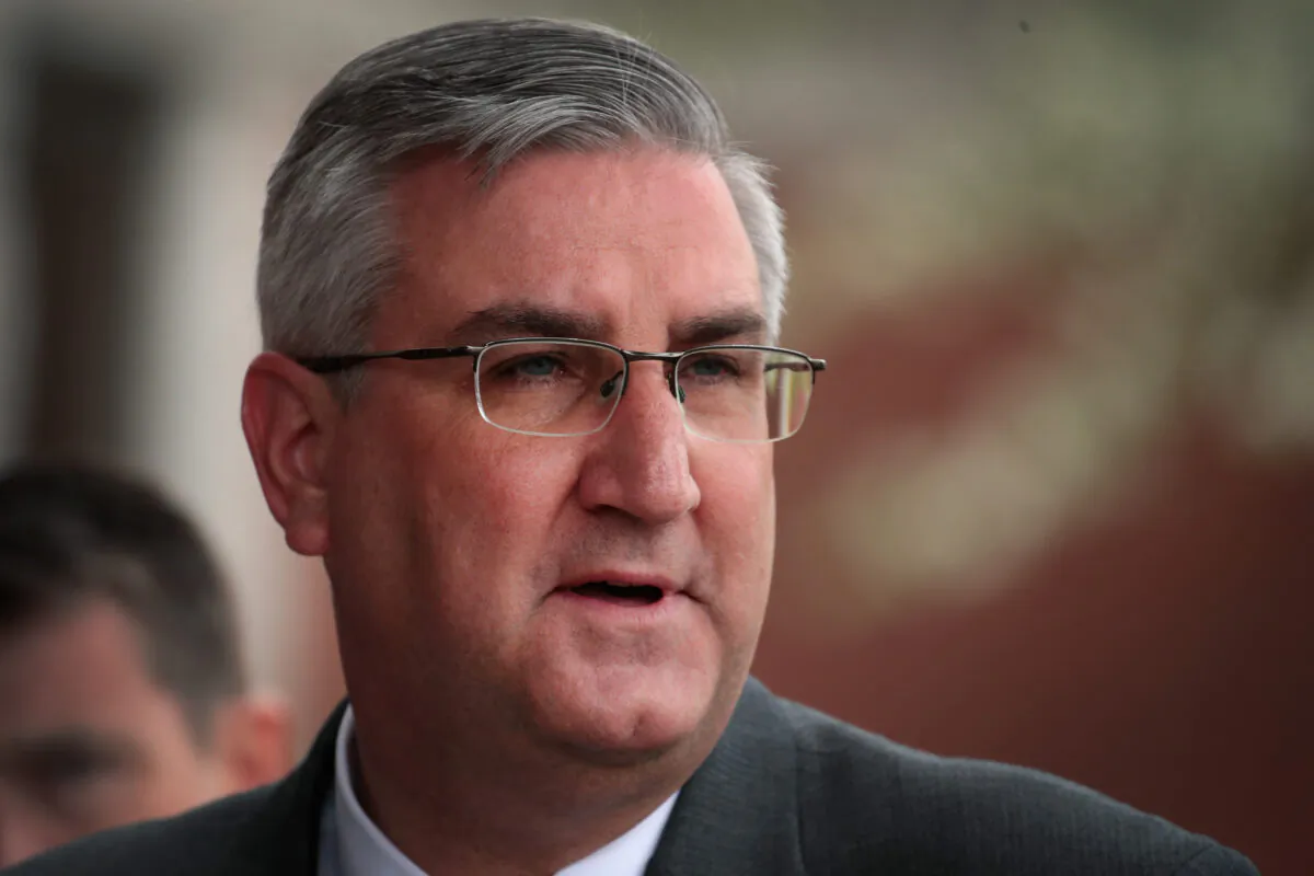 Indiana Gov. Eric Holcomb in East Chicago, Indiana on April 19, 2017. (Scott Olson/Getty Images)