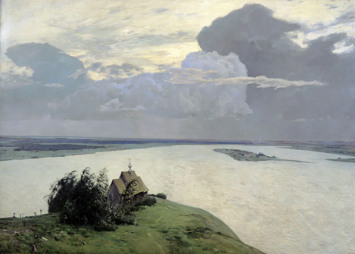 "Above the Eternal Tranquility," 1894, by Isaac Levitan. Oil on canvas; 59 inches by 81 inches. Tretyakov Gallery. (Public domain)