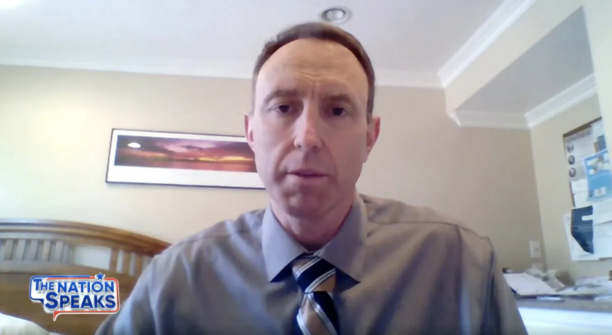 In a still from video released by NTD, Dr. Christopher Rake, an anesthesiologist at the UCLA Medical Center, speaks in an interview with The Nation Speaks. (NTD)