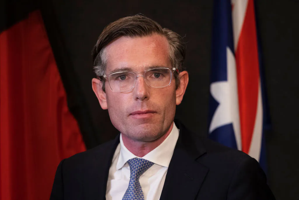 NSW Premier Dominic Perrottet speaks at his first press conference as leader on in Sydney, Australia, Oct. 5, 2021. (Brook Mitchell/Getty Images)
