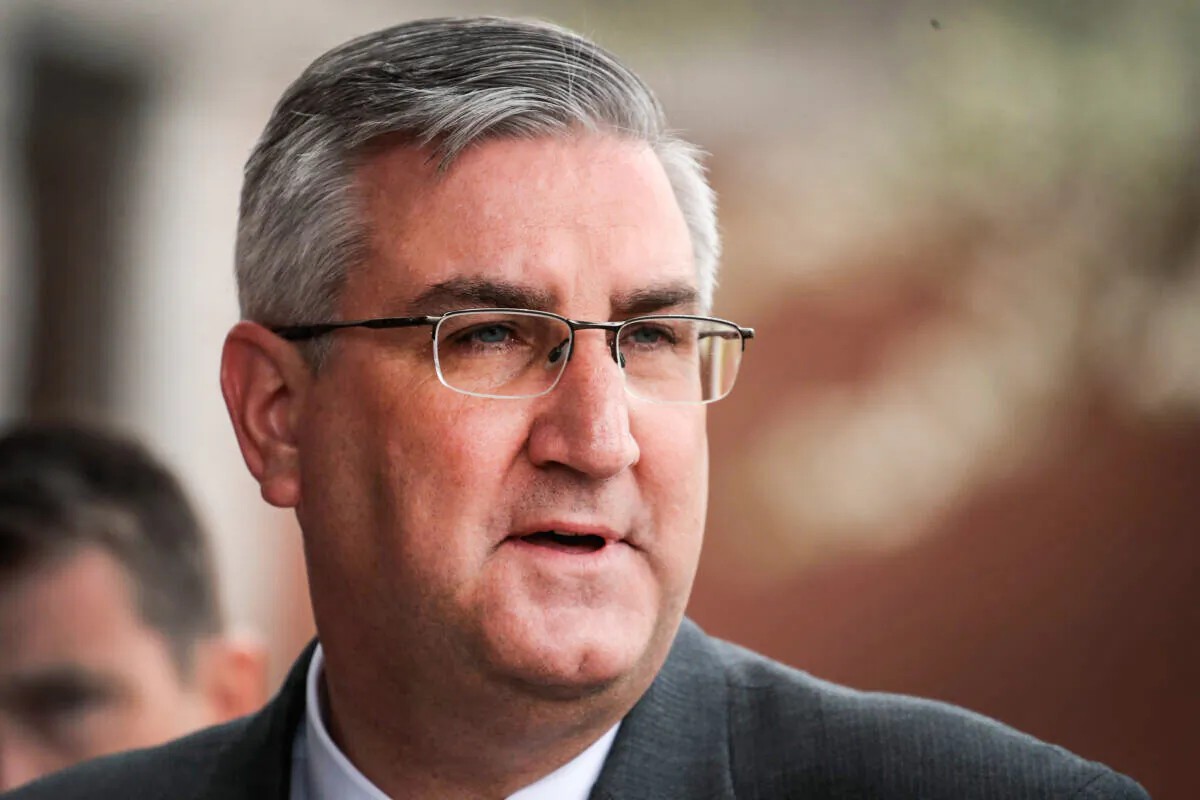Indiana Gov. Eric Holcomb in East Chicago, Ind., on April 19, 2017. (Scott Olson/Getty Images)