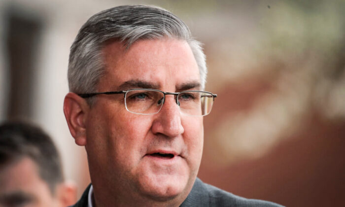 Indiana Gov. Eric Holcomb in East Chicago, Indiana on April 19, 2017. (Scott Olson/Getty Images)