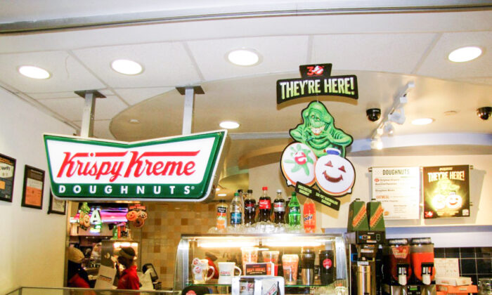 A Krispy Kreme store sells the most awaited "Ghostbuster Donuts" in New York, Sept 29, 2021. (Daksha Devnani/The Epoch Times)