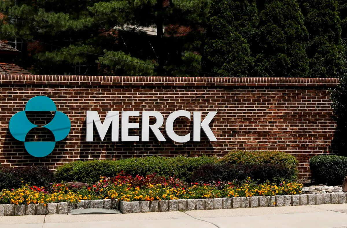 The Merck logo at a gate to the Merck & Co. campus in Rahway, N.J. (Brendan McDermid/Reuters)